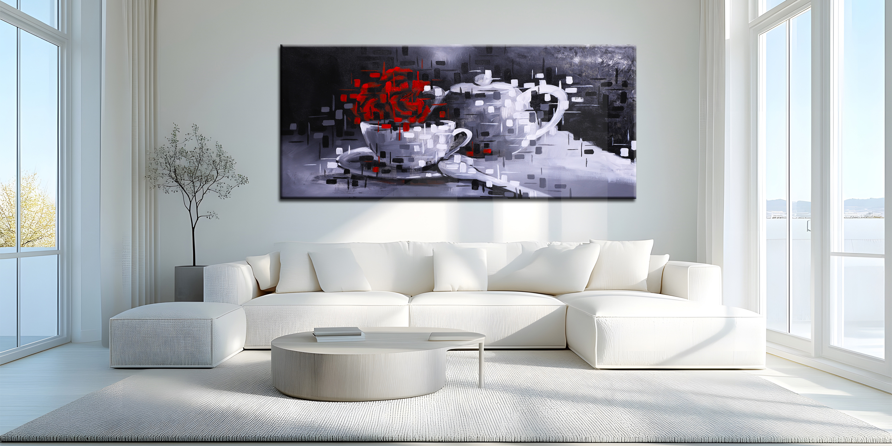 Modern Abstract Coffee Set Canvas Art