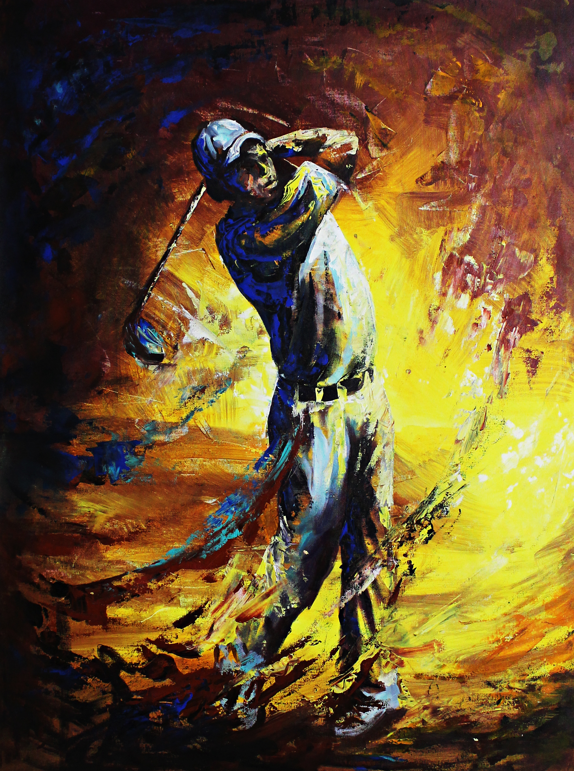 Love For Golf Abstract Canvas Painting
