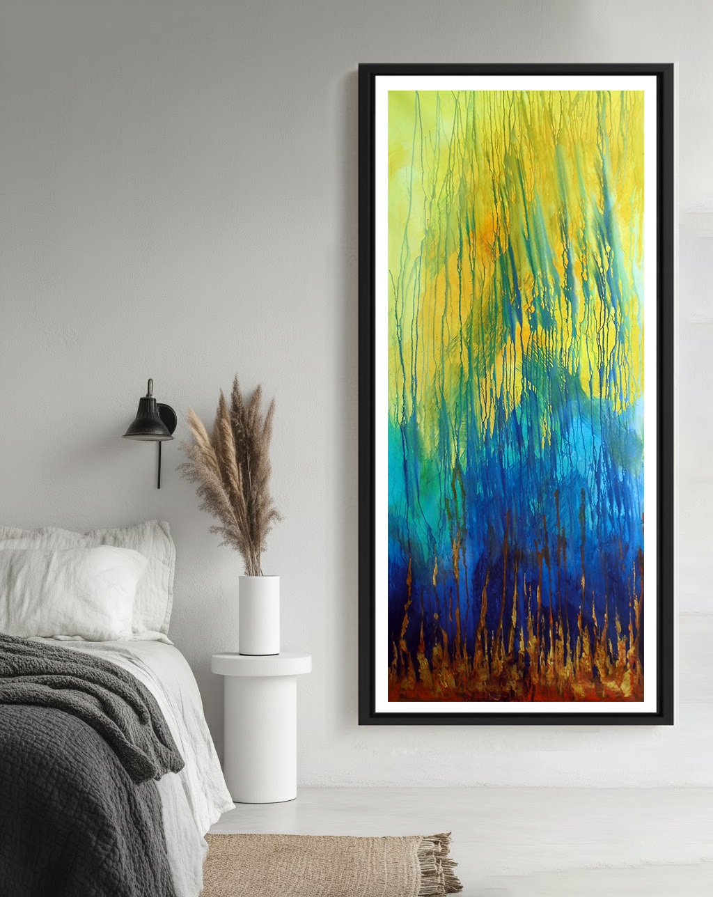 Fire Waves Abstract Canvas Painting