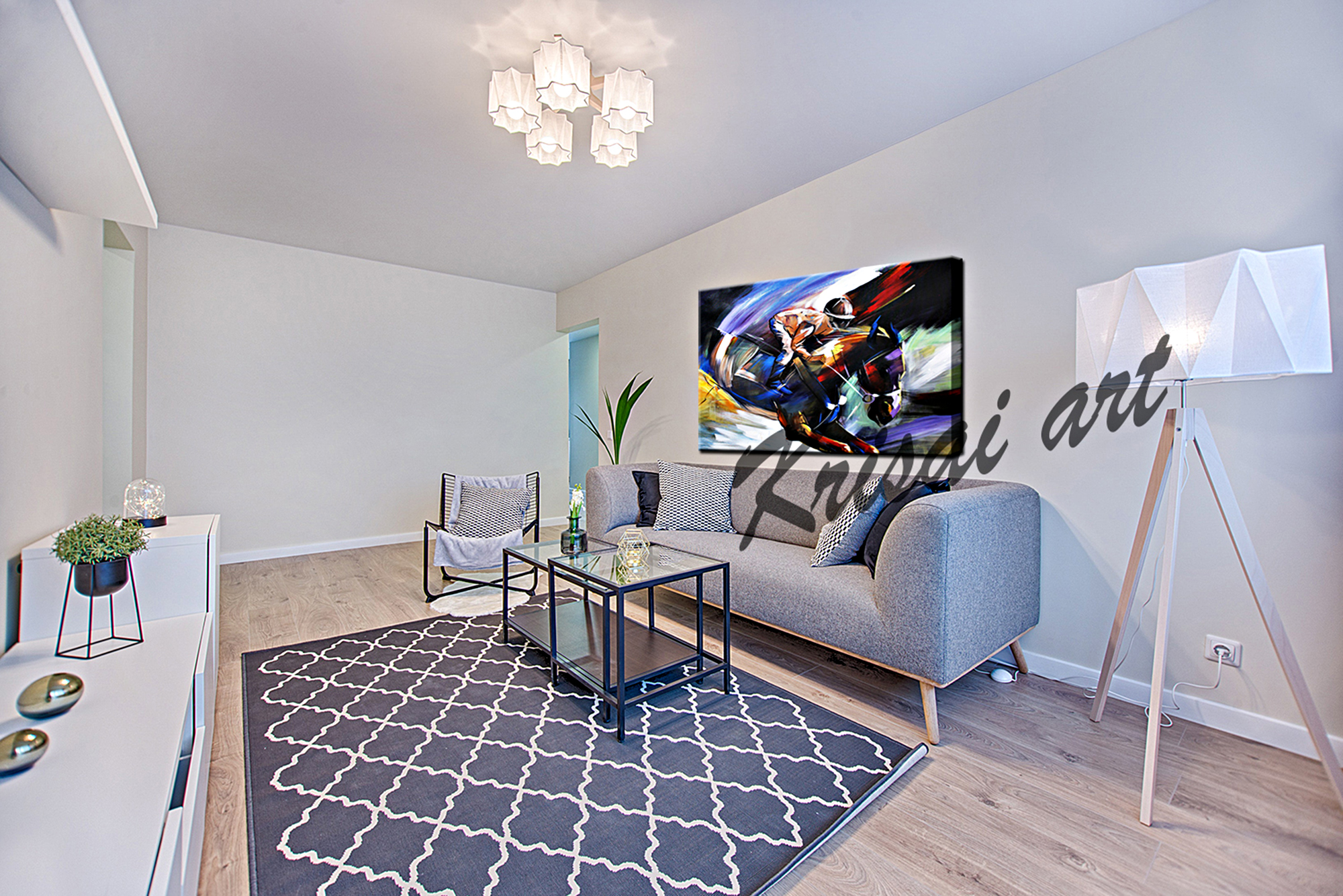 Cross Country Horse Racing Canvas Painting