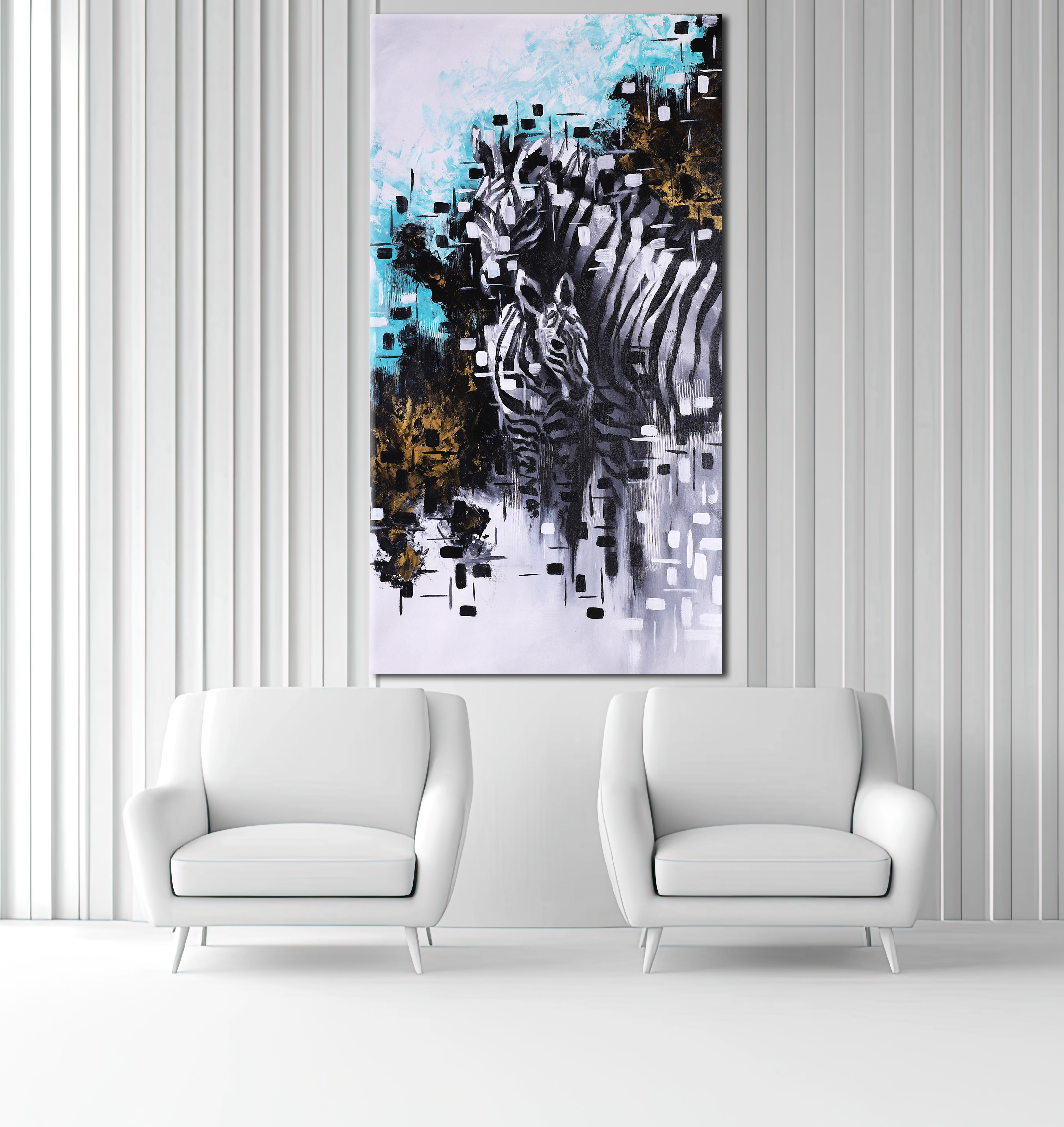 Modern Zebra Canvas Art