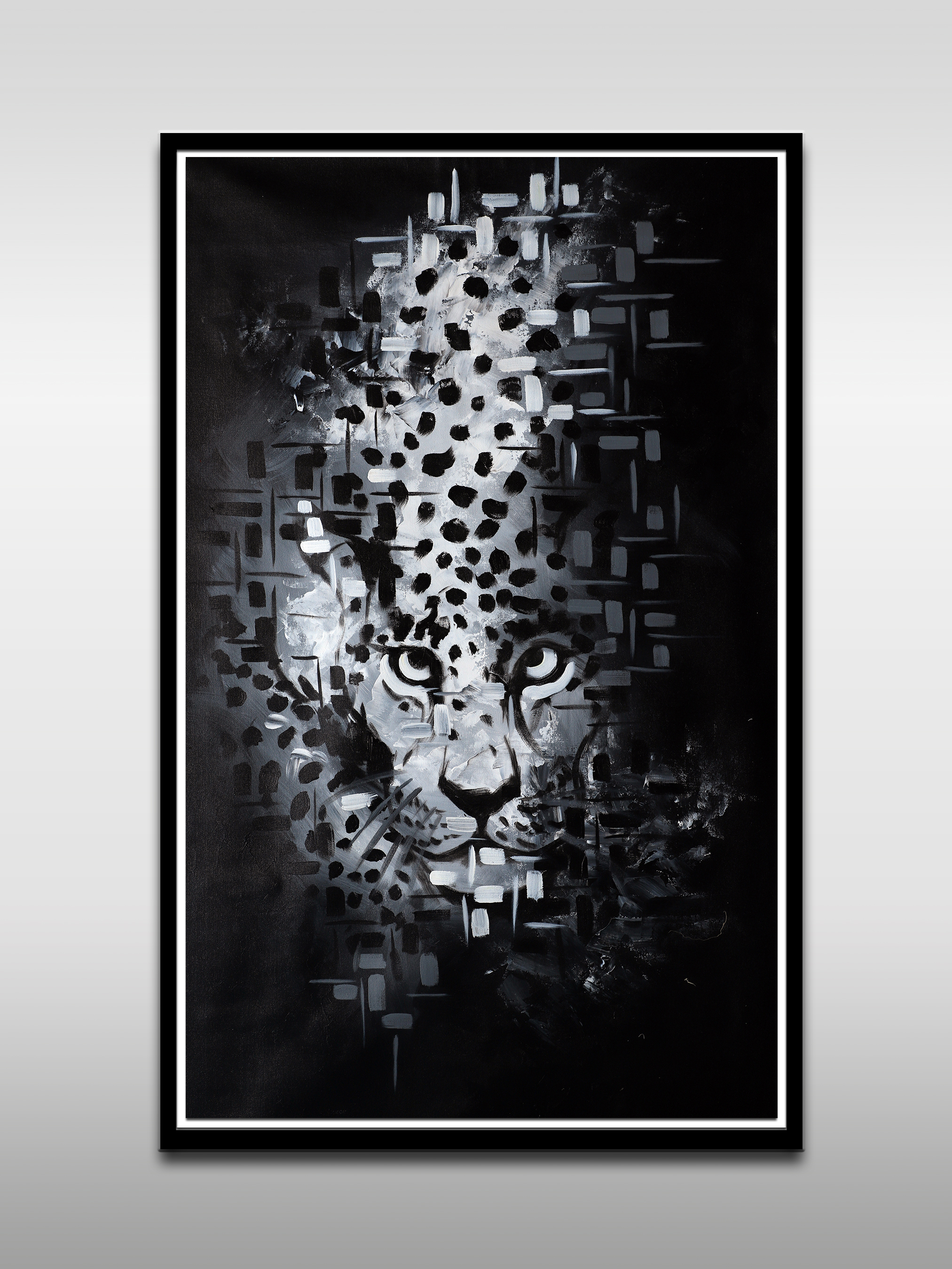 Black Leopard Abstract Art