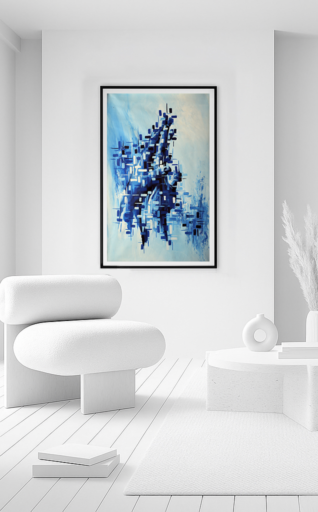 50 Shades Of Blue Hand Love Painting