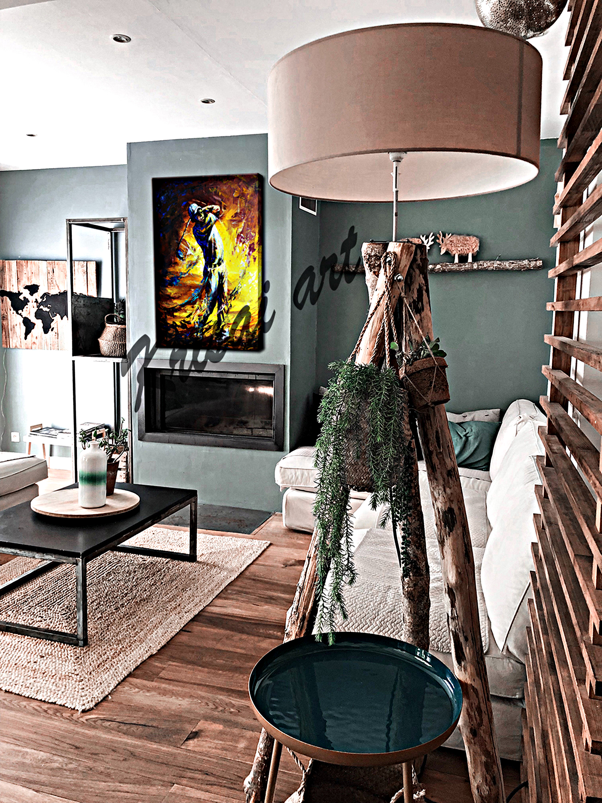 Love For Golf Abstract Canvas Painting