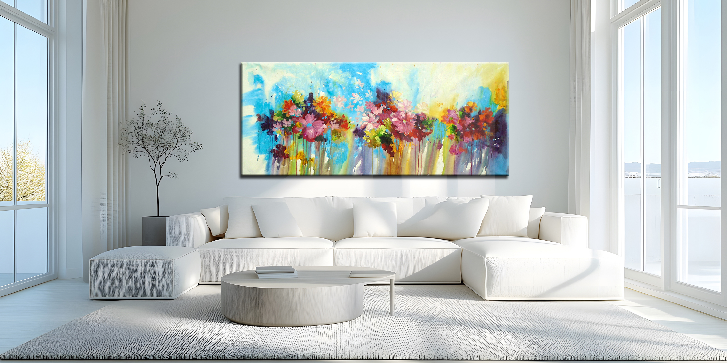 Colorful Flowers Art Painting
