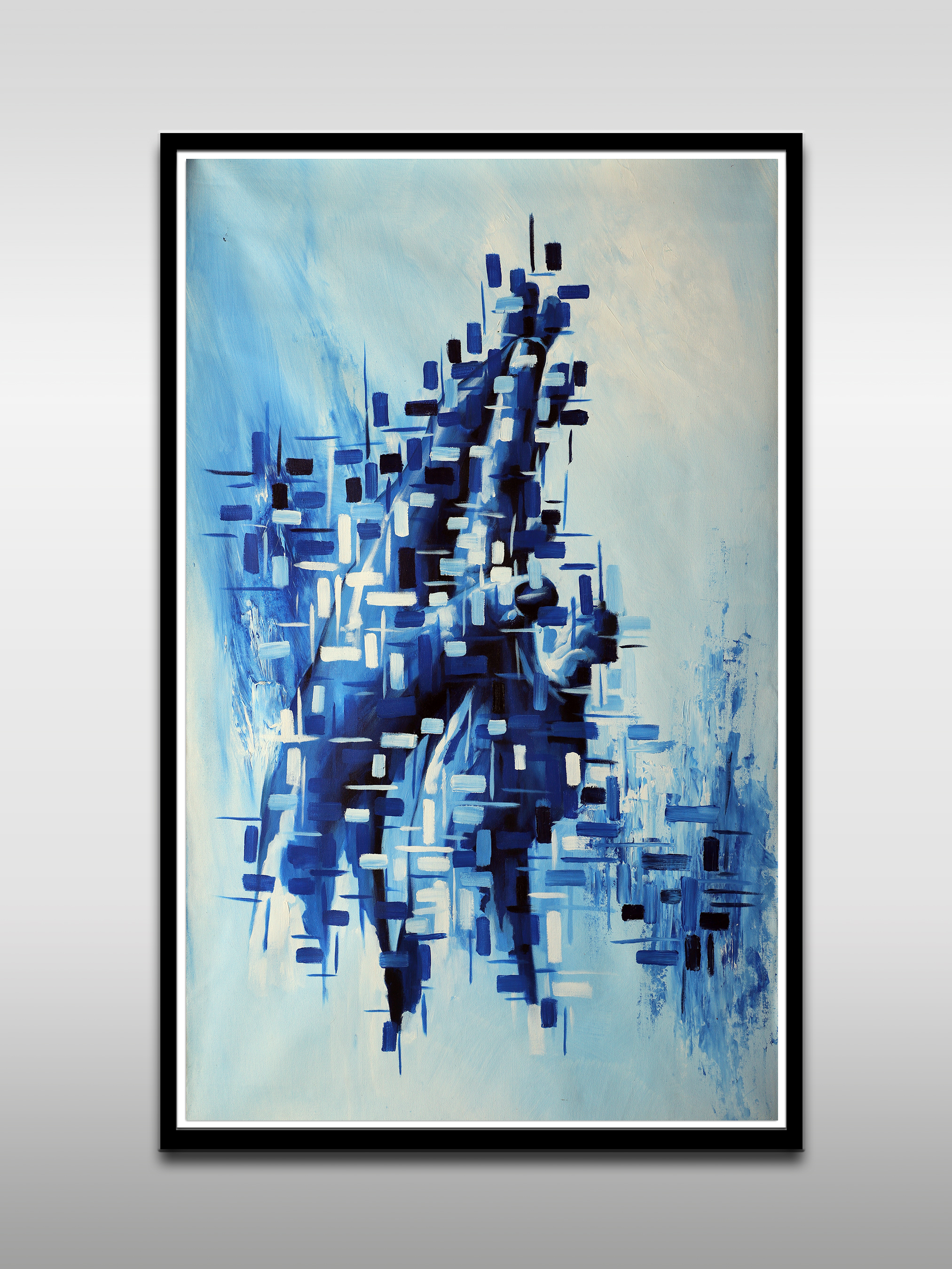 50 Shades Of Blue Hand Love Painting