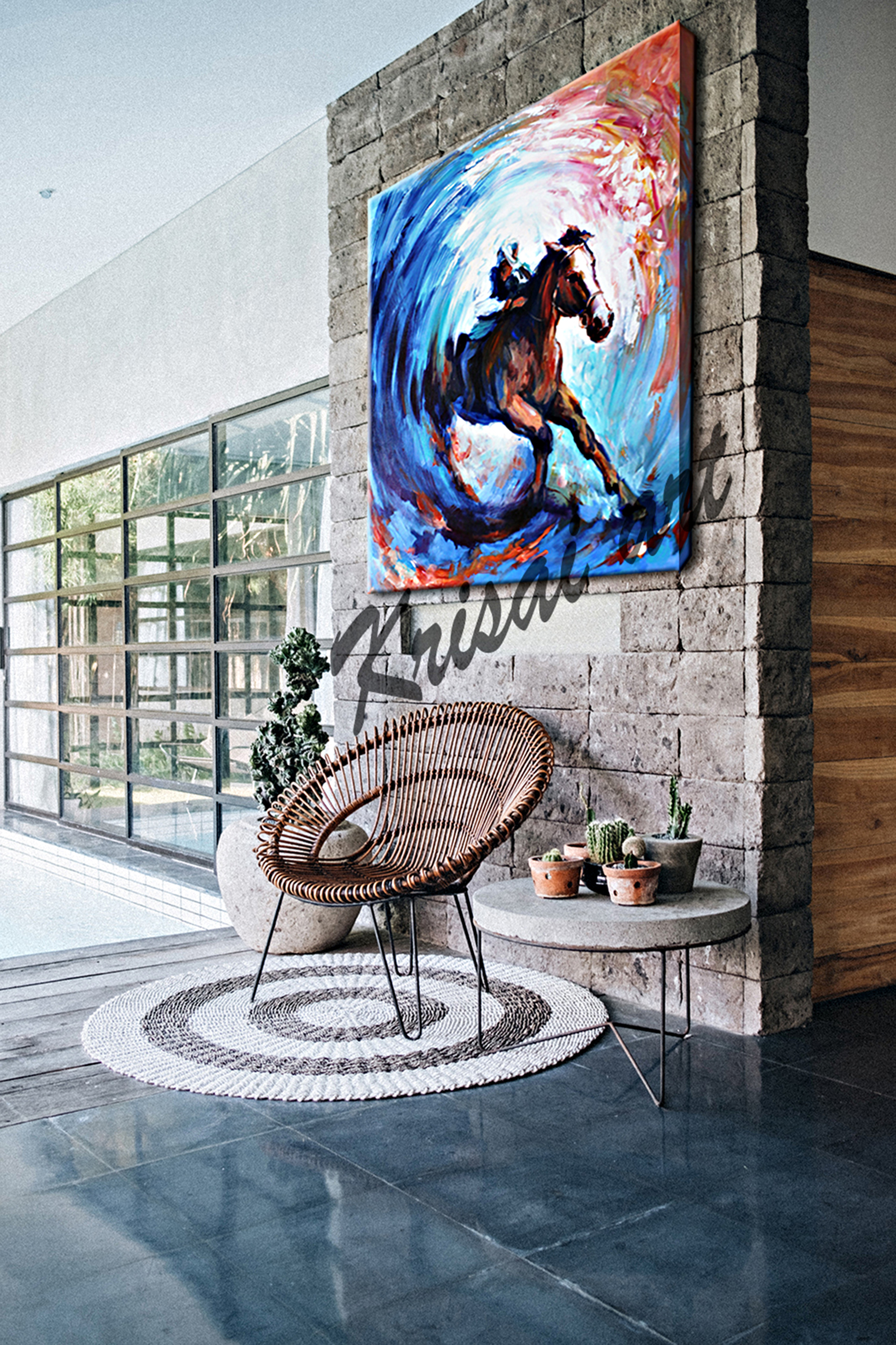 Riding Galloping Horse Canvas Art