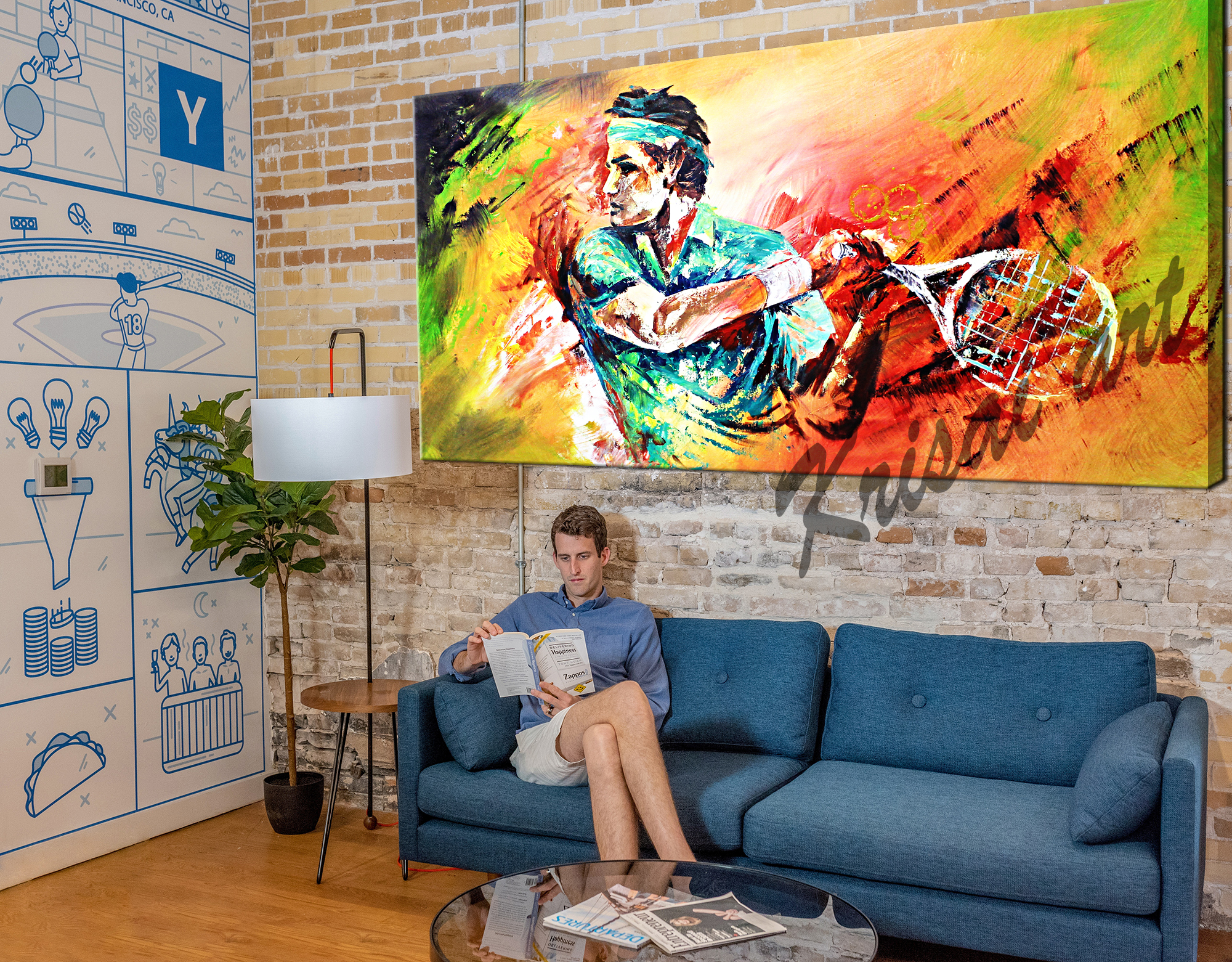 The Winning Shot Tennis Painting