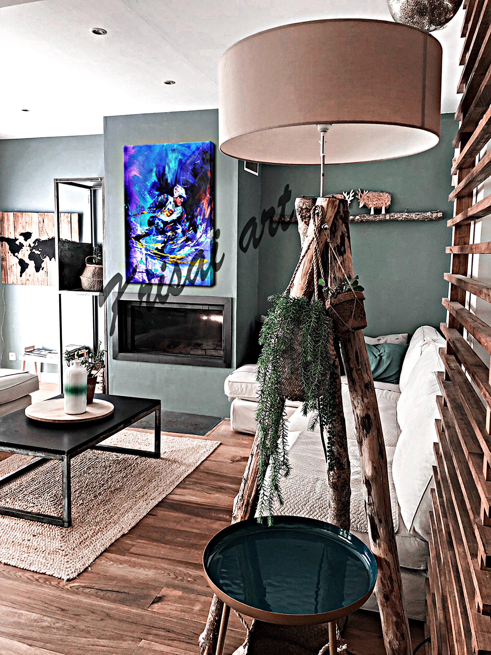 Love For Skiing Canvas Artwork