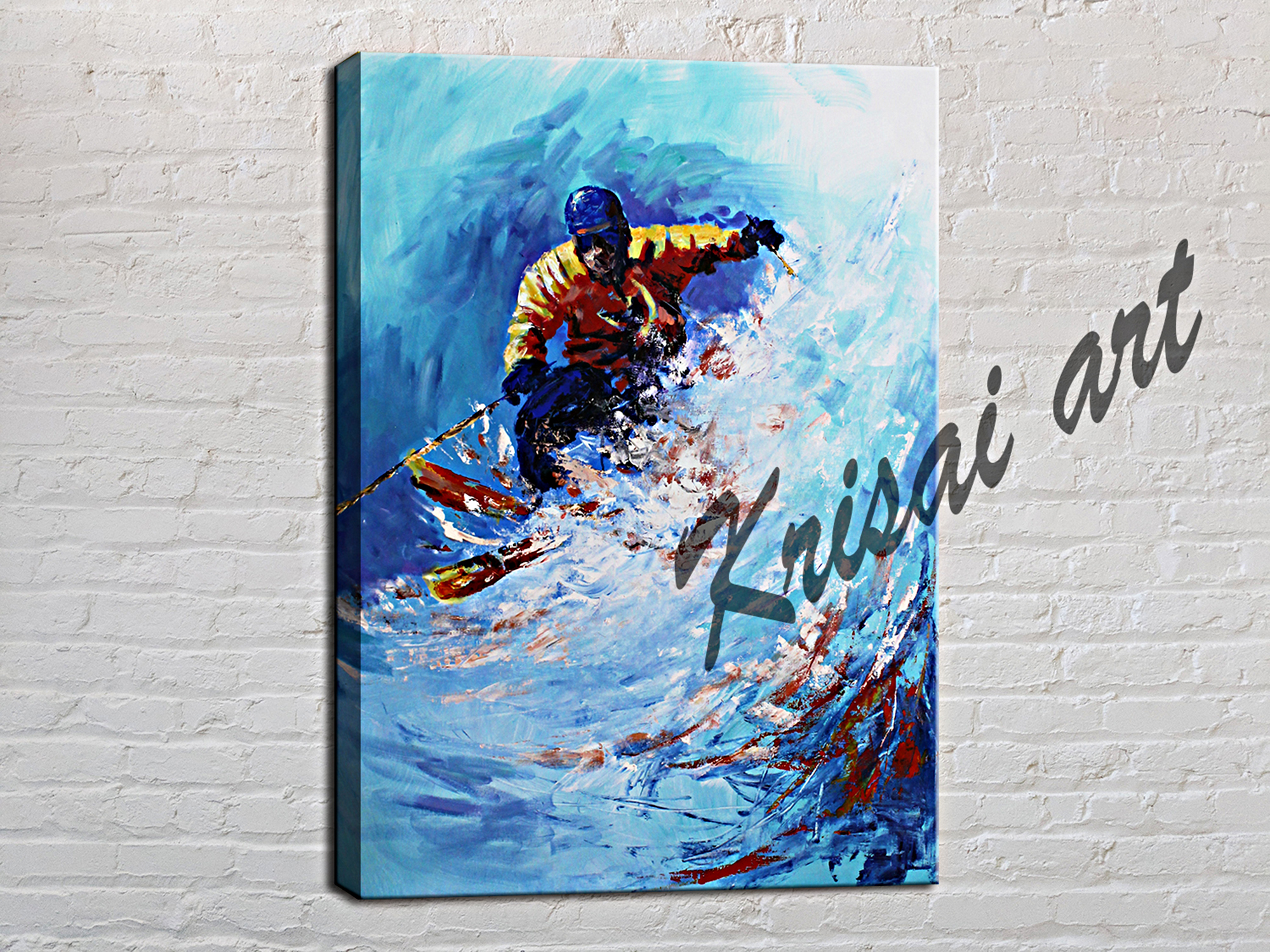 The Passionate Skier Canvas Wall Art