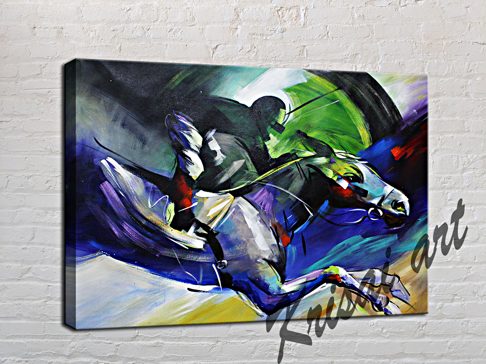 The Horse Jockey Racing Canvas Art