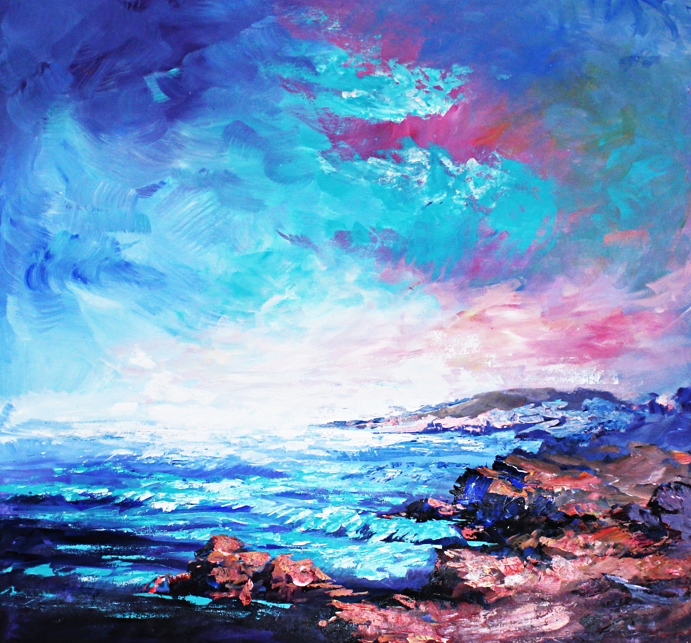 The Beauty Of Beach Abstract Canvas Painting