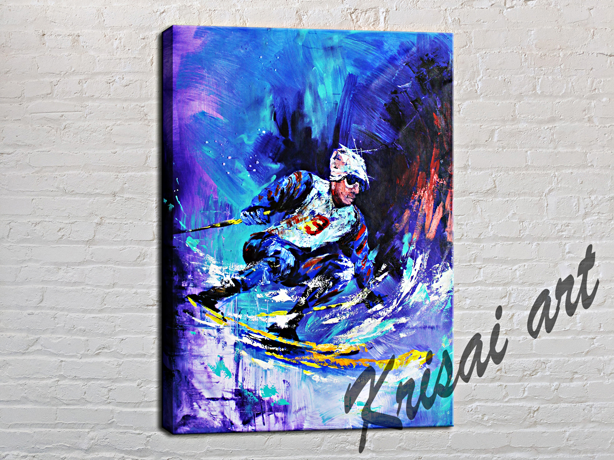 Love For Skiing Canvas Artwork