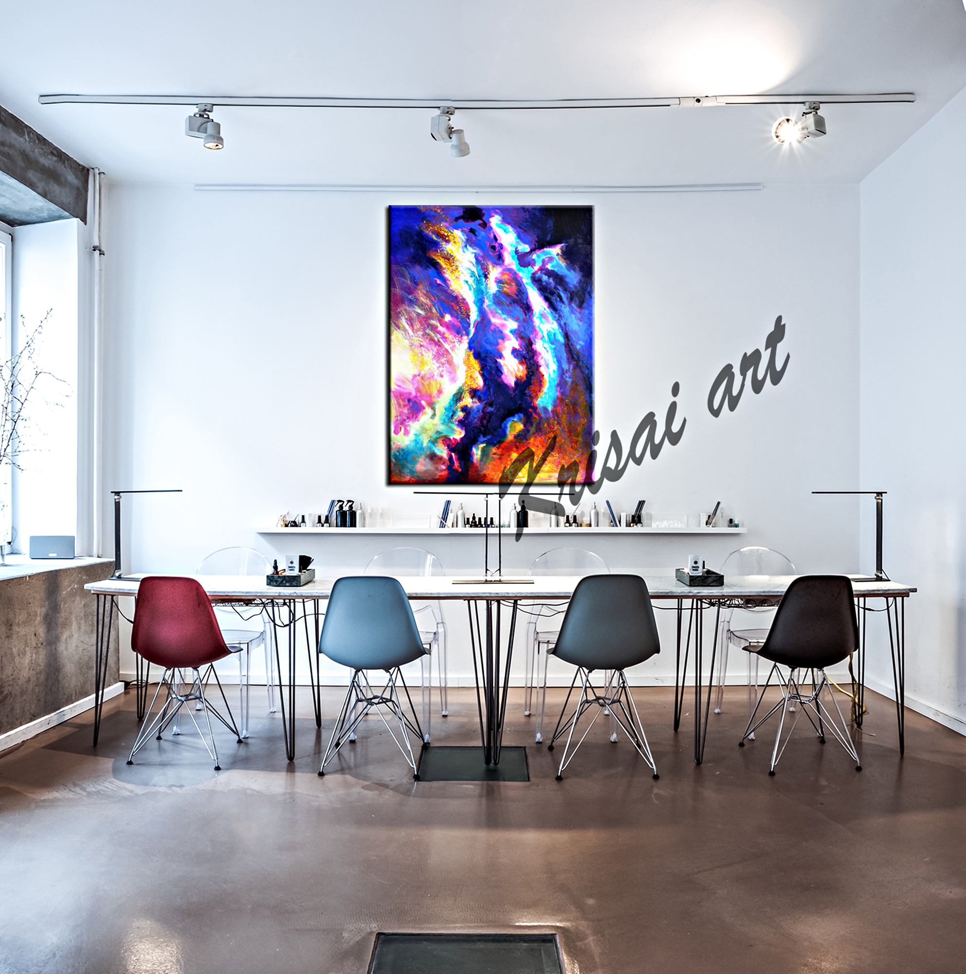 The Flames Colorful Abstract Canvas Painting