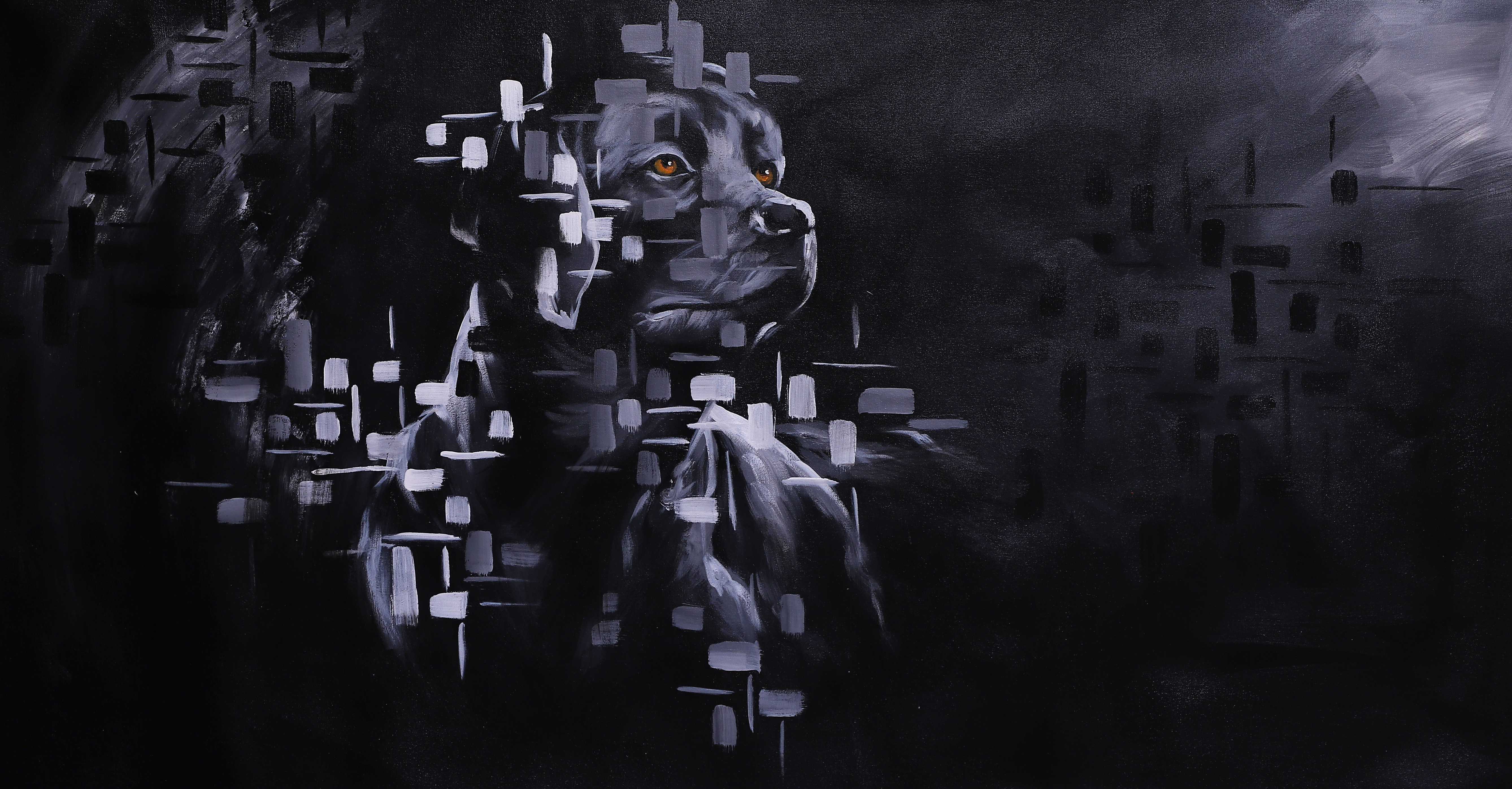 Modern Abstract Dog Painting
