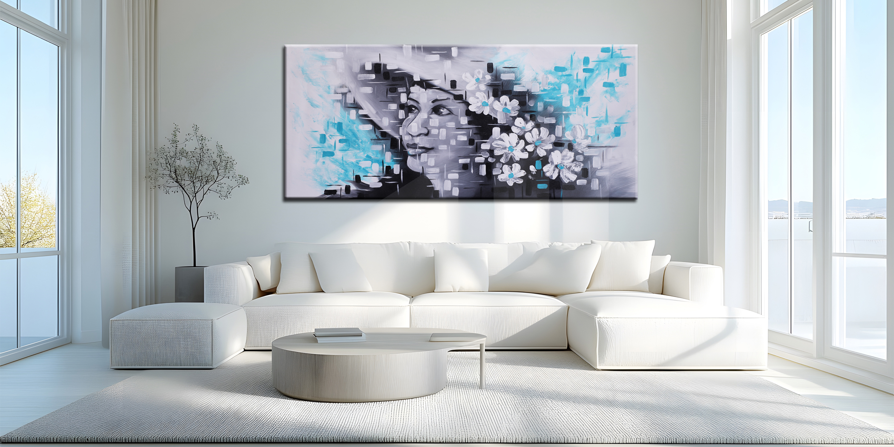 Modern Abstract Woman Portrait Painting