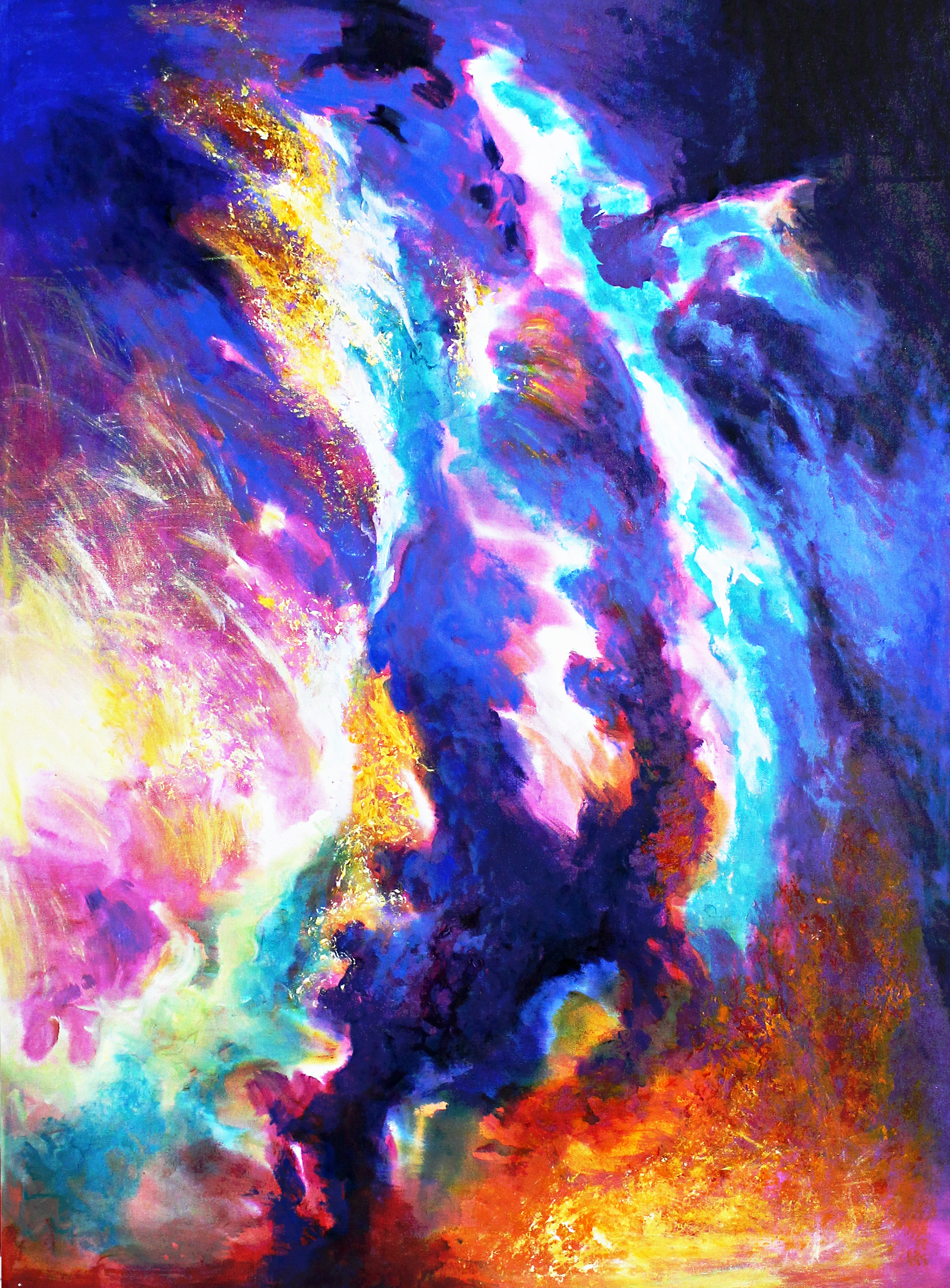 The Flames Colorful Abstract Canvas Painting