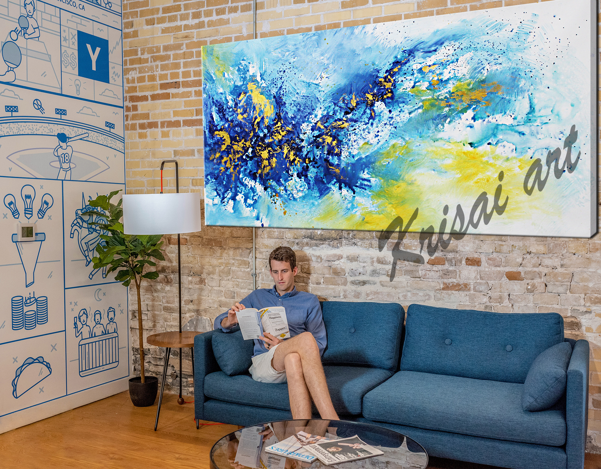 The Blue Lagoon Abstract Painting