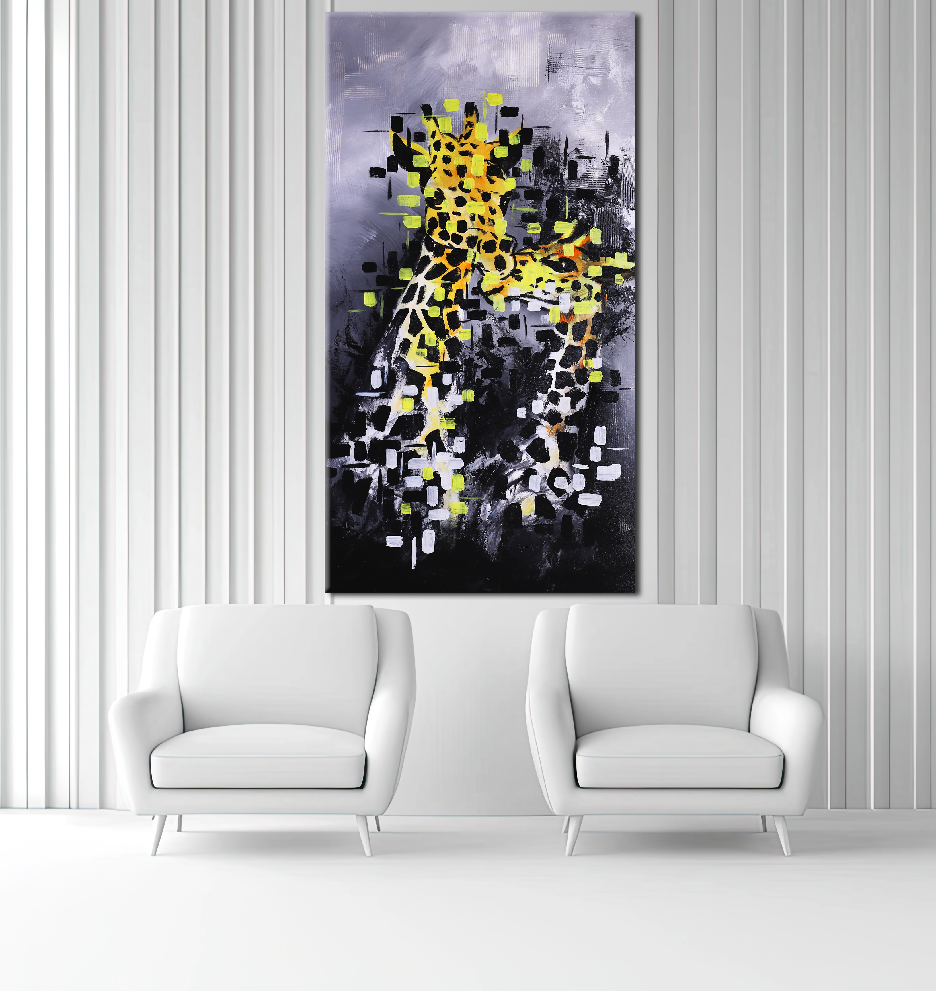 Abstract Giraffe Canvas Art