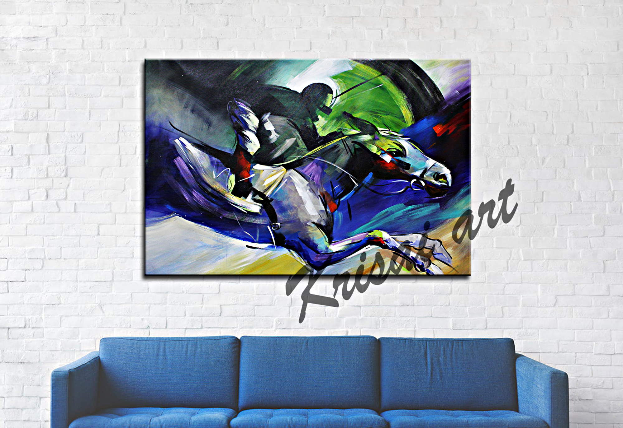 The Horse Jockey Racing Canvas Art