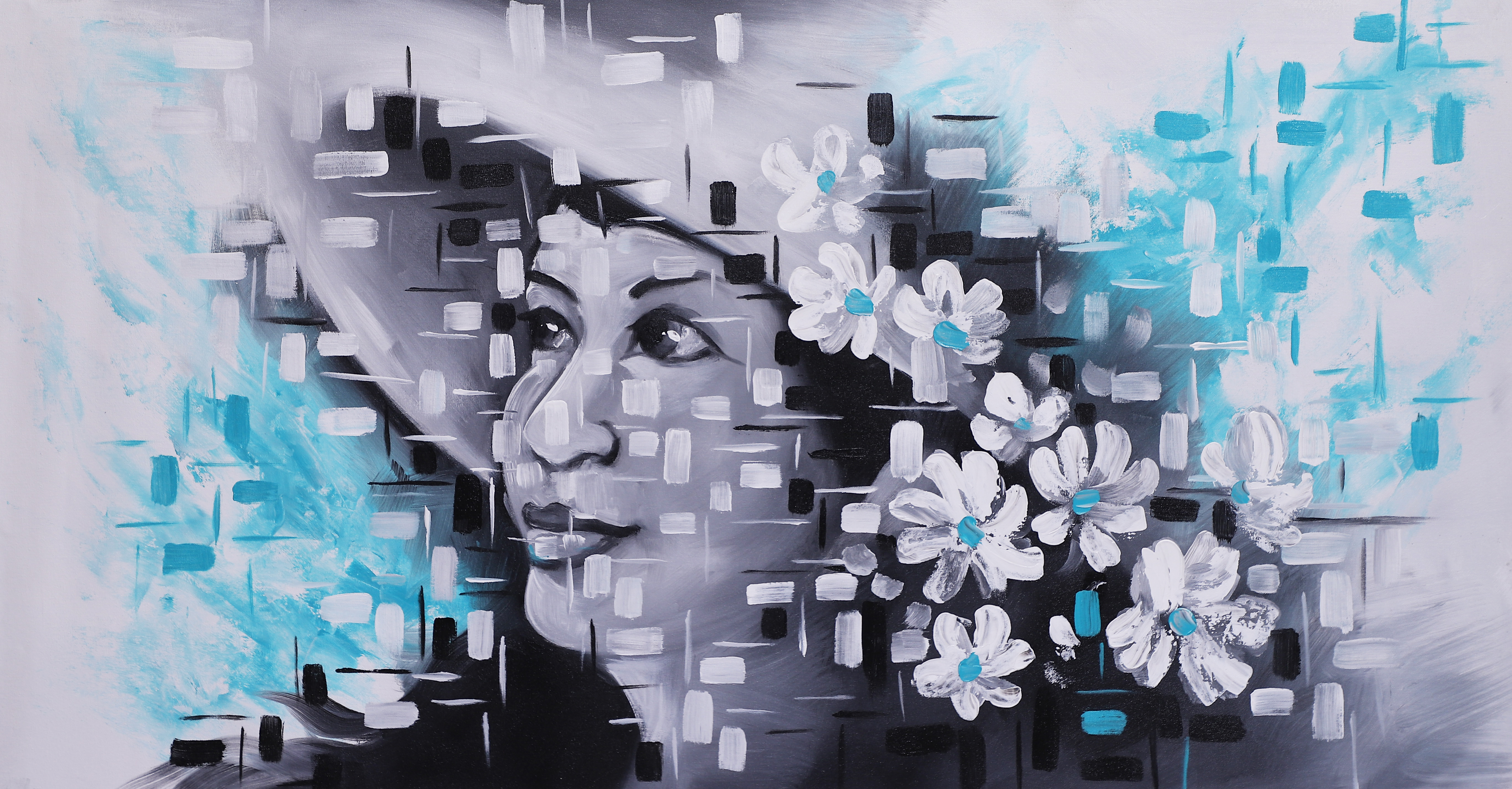 Modern Abstract Woman Portrait Painting