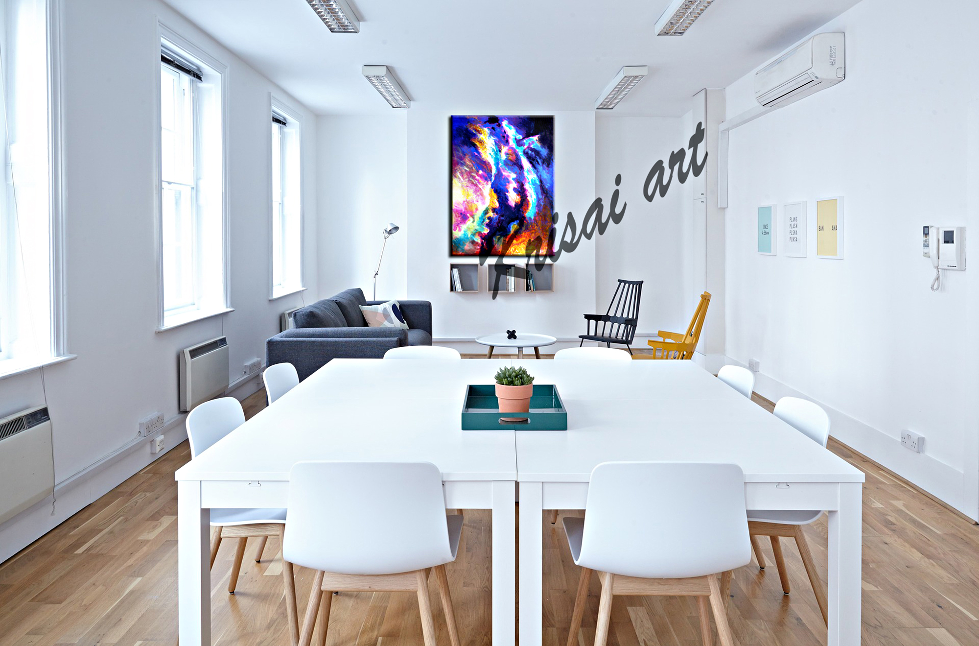 The Flames Colorful Abstract Canvas Painting