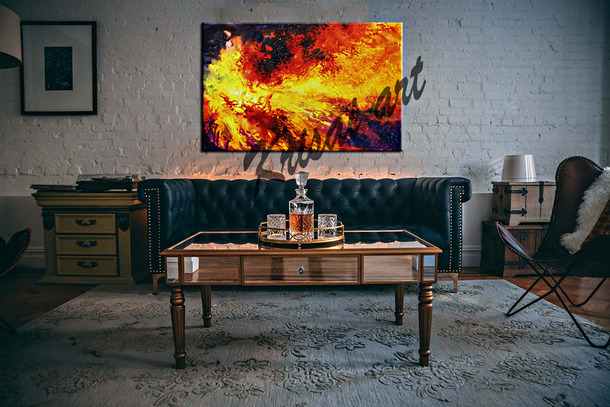 Bring back your fire abstract painting