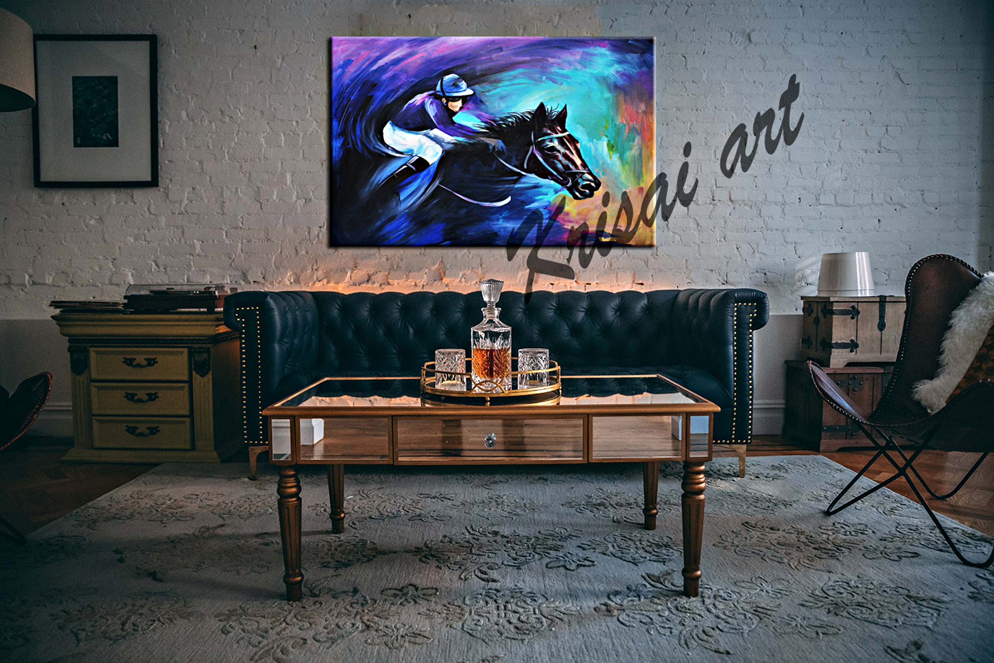 Horse Riding Sports Painting on Canvas