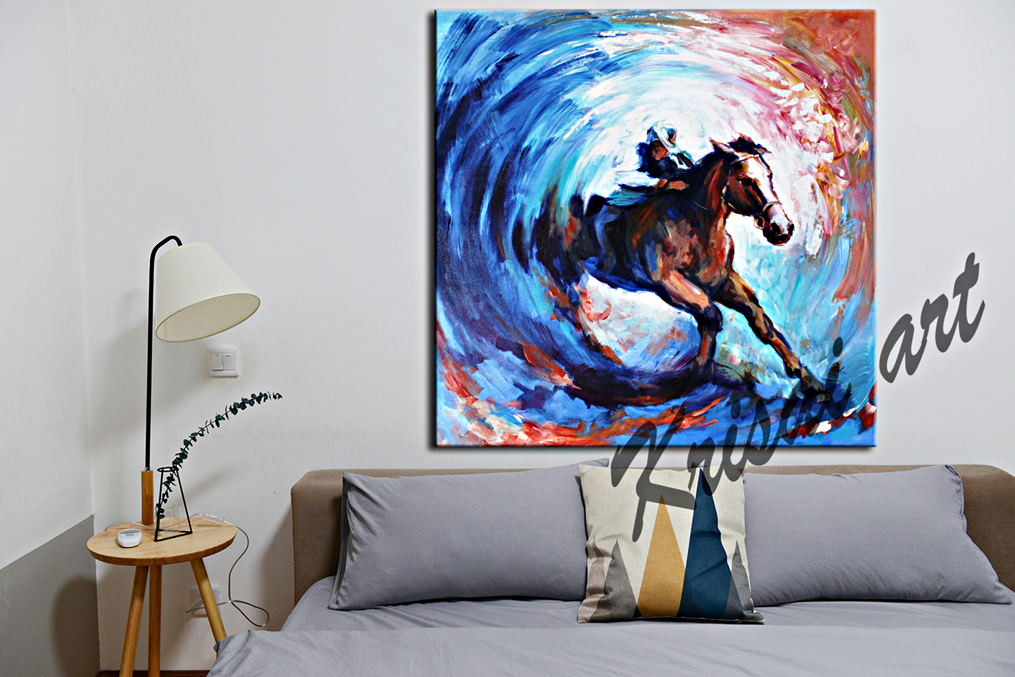 Riding Galloping Horse Canvas Art