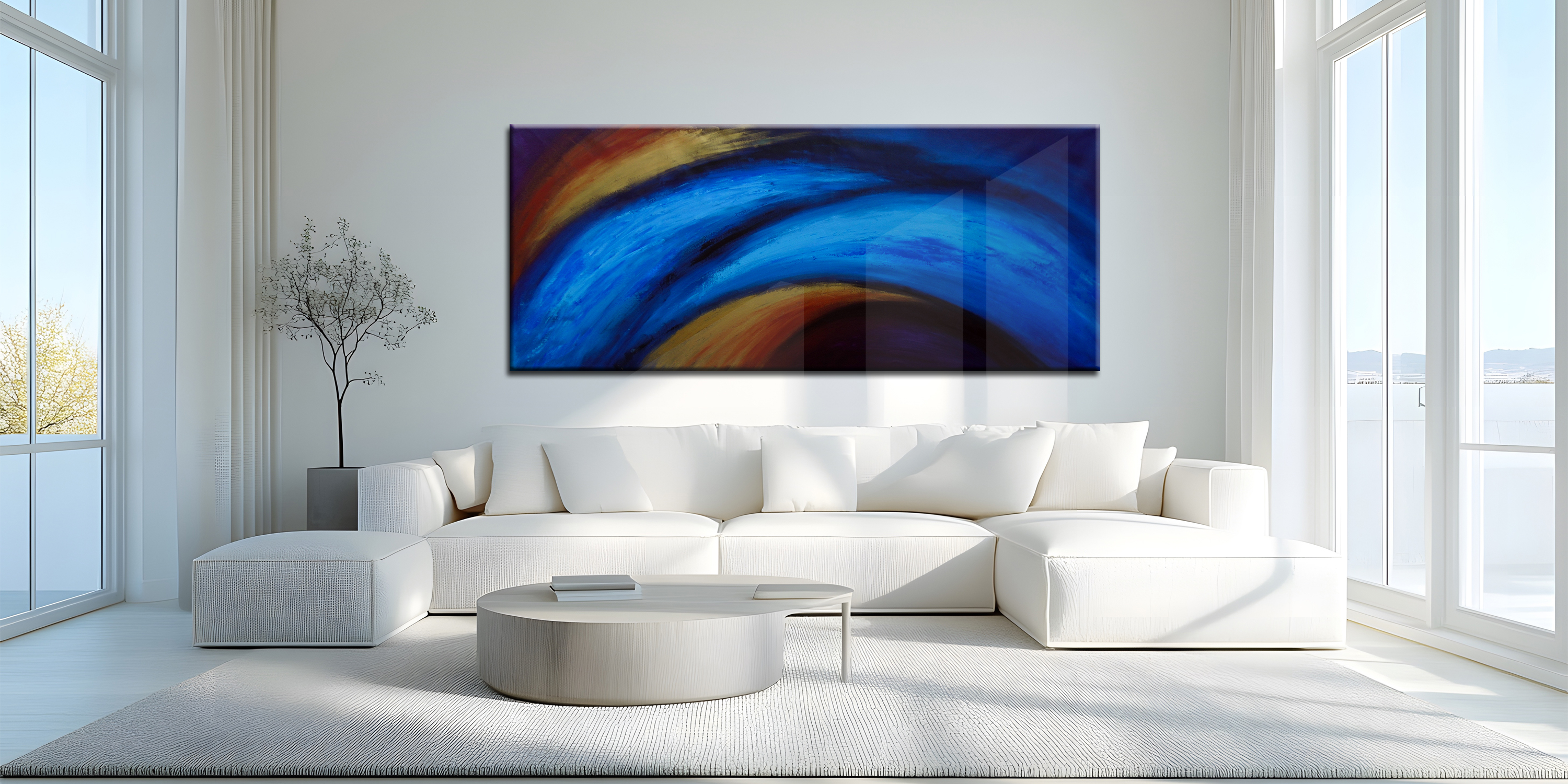The Blue Wave Abstract Painting