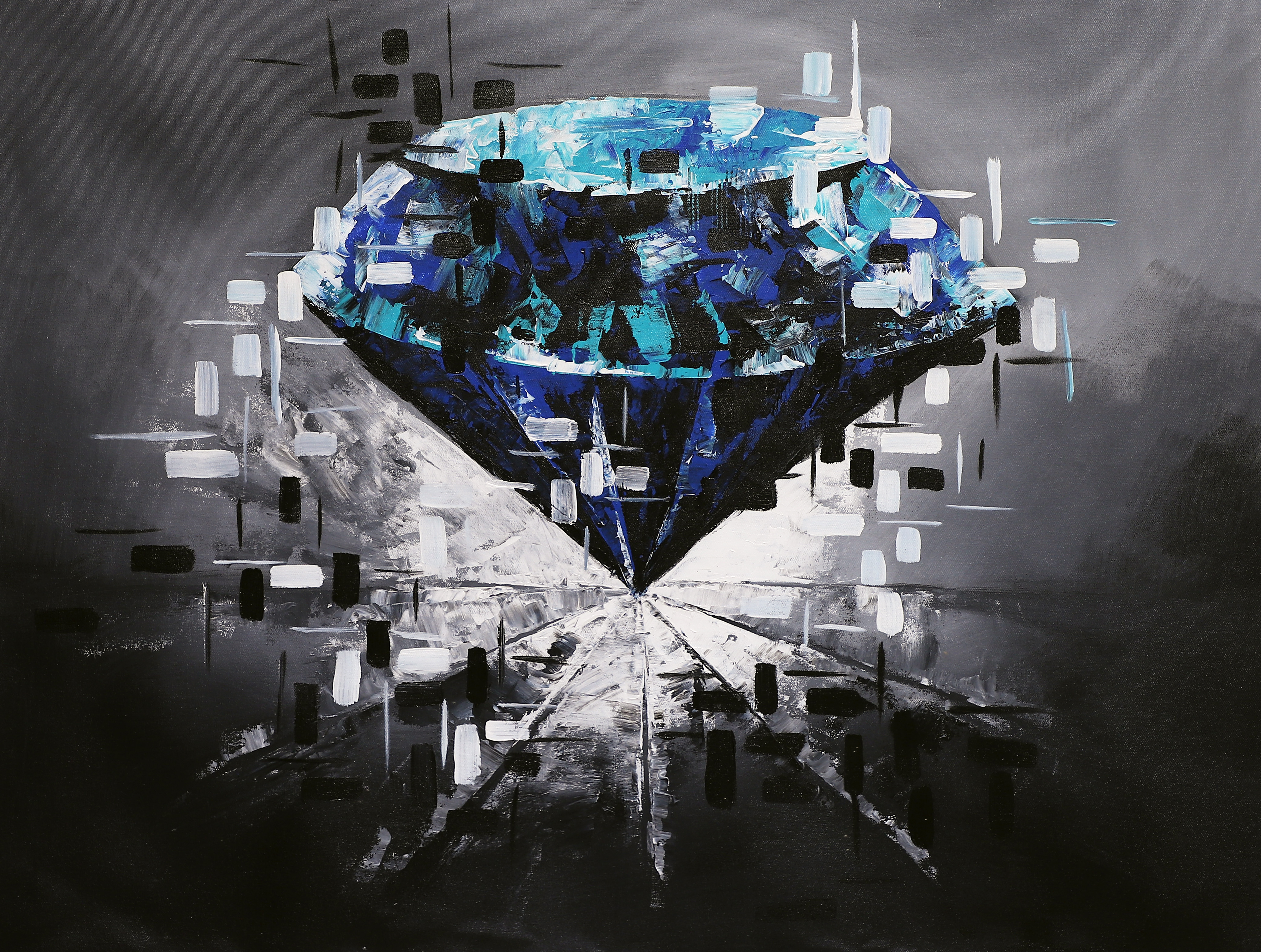 Diamond Abstract Art on Canvas