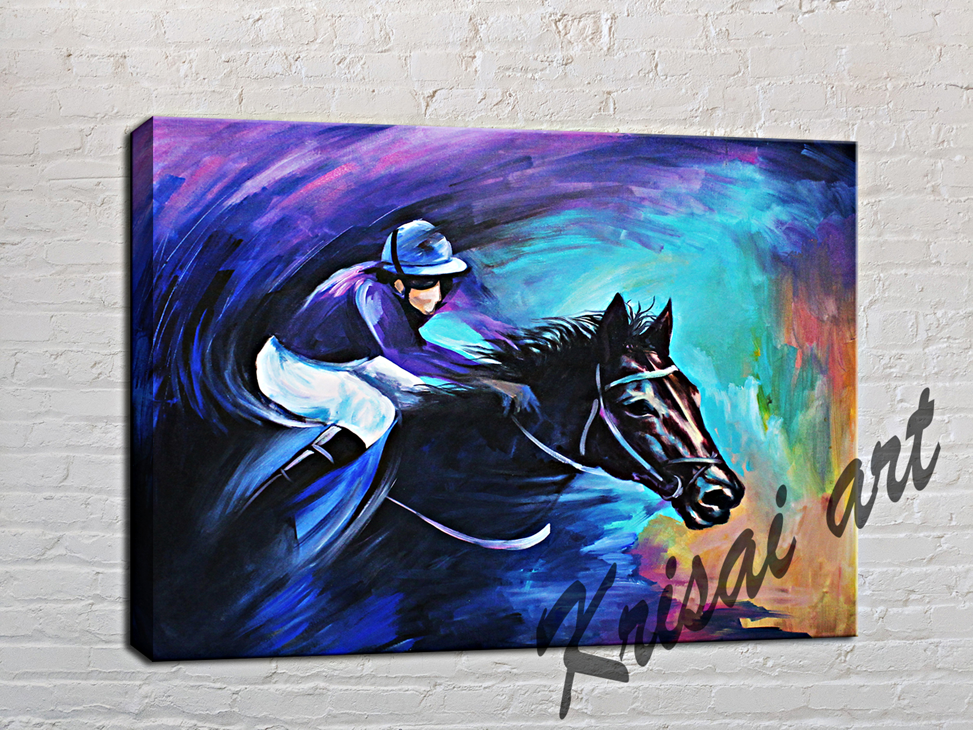Horse Riding Sports Painting on Canvas