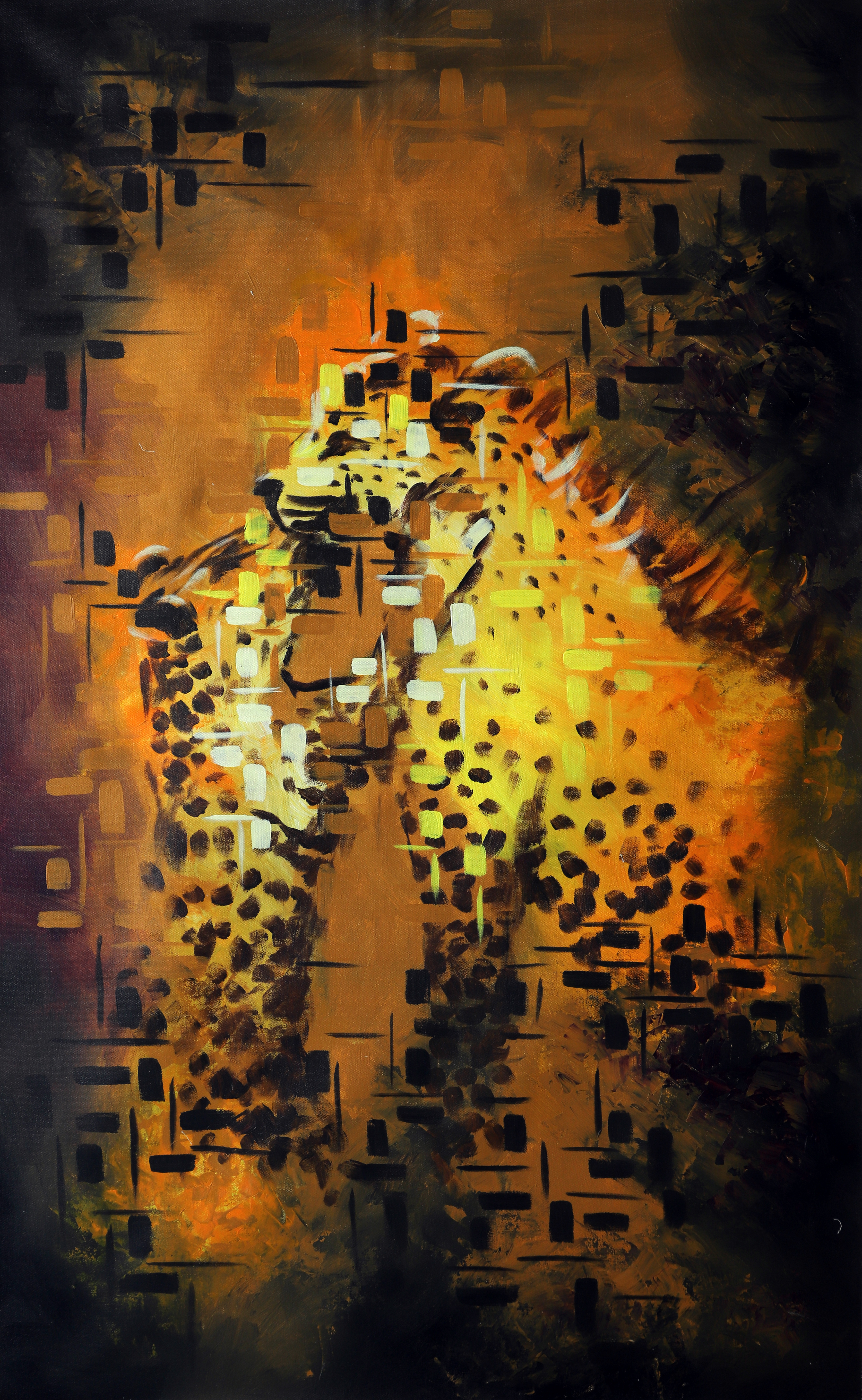 Abstract Leopard and Cub Love Art