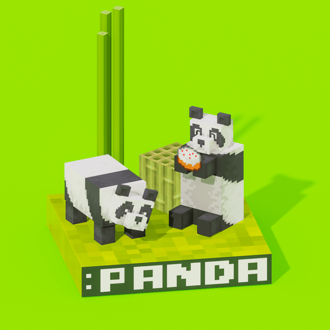 Minecraft Panda Family-Papermodel