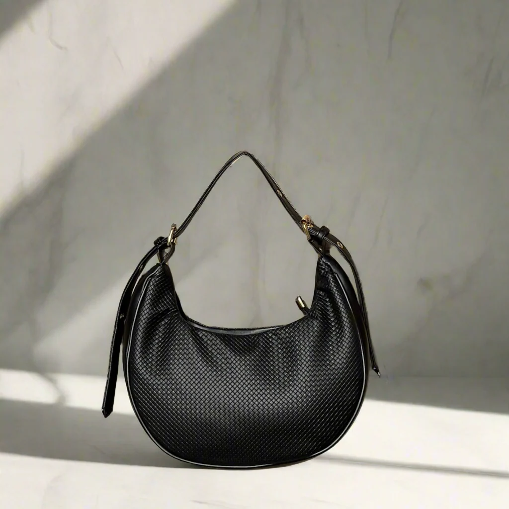 Duchess Textured Hobo Bag “Black”