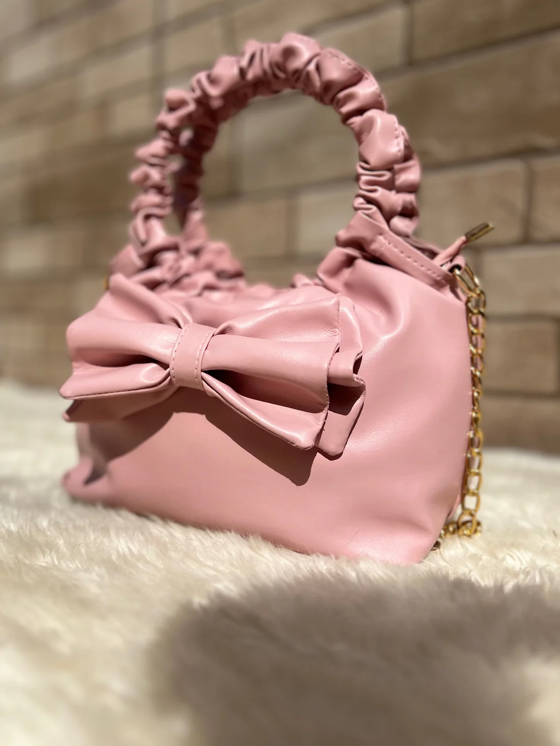 Ruched Bag (Pink)