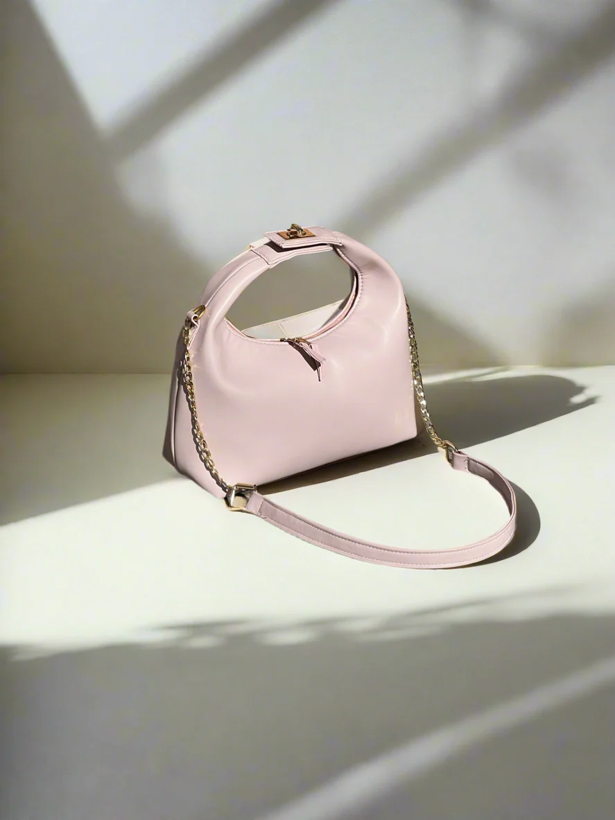 Vienna Top Handle Hobo Bag “Pastel Pink”