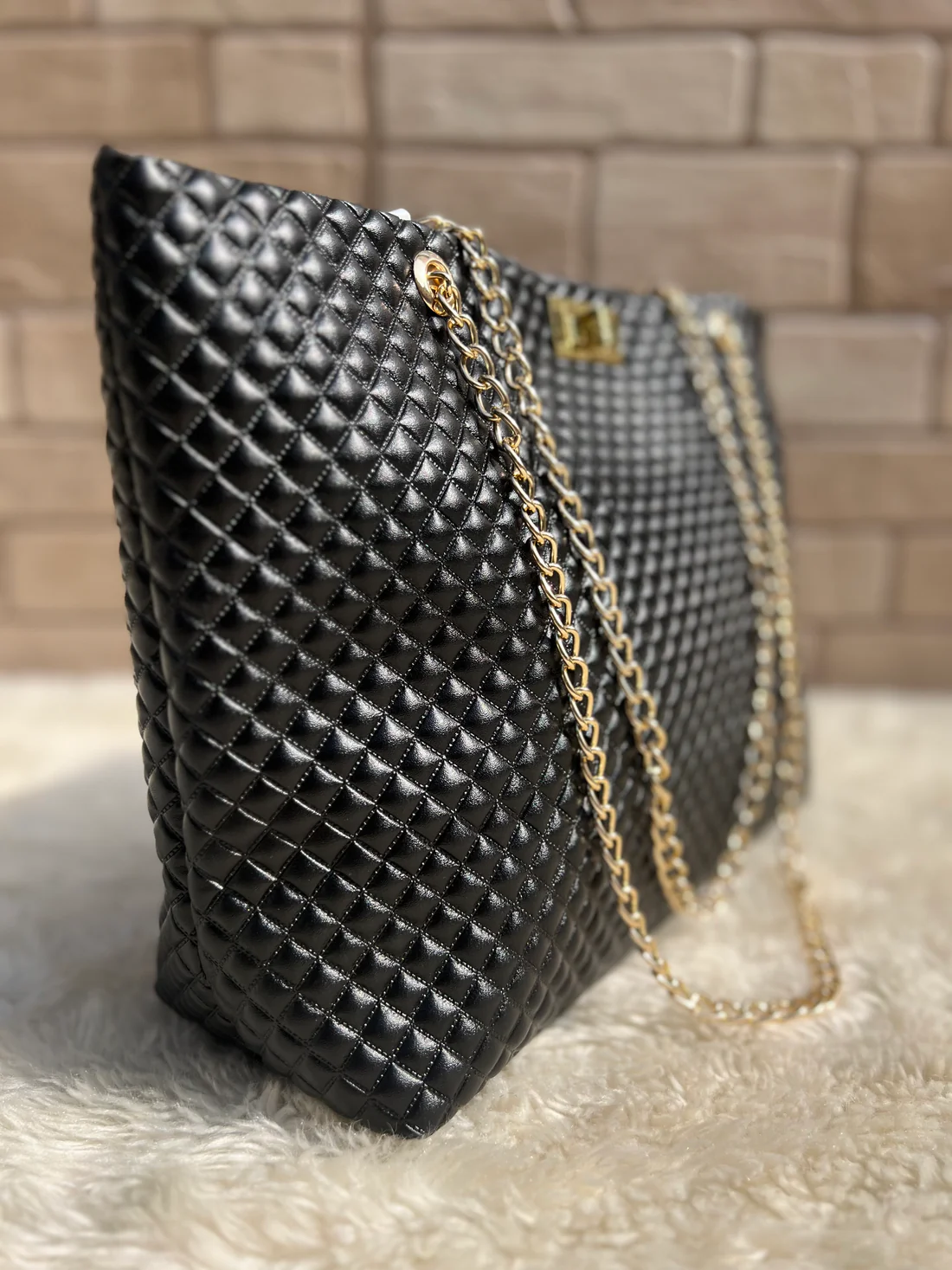 Rhombus Black Shoulder Bag
