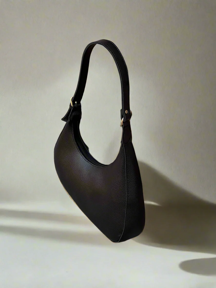 Luna Asymmetric Shoulder Bag “Black”