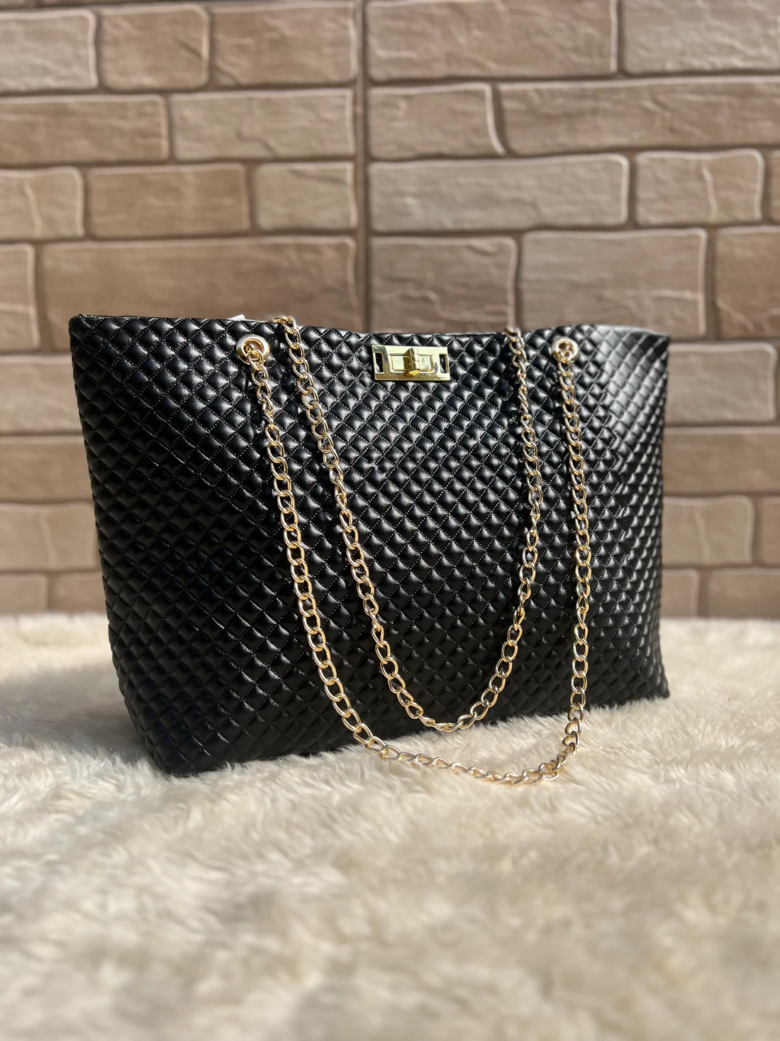 Rhombus Black Shoulder Bag
