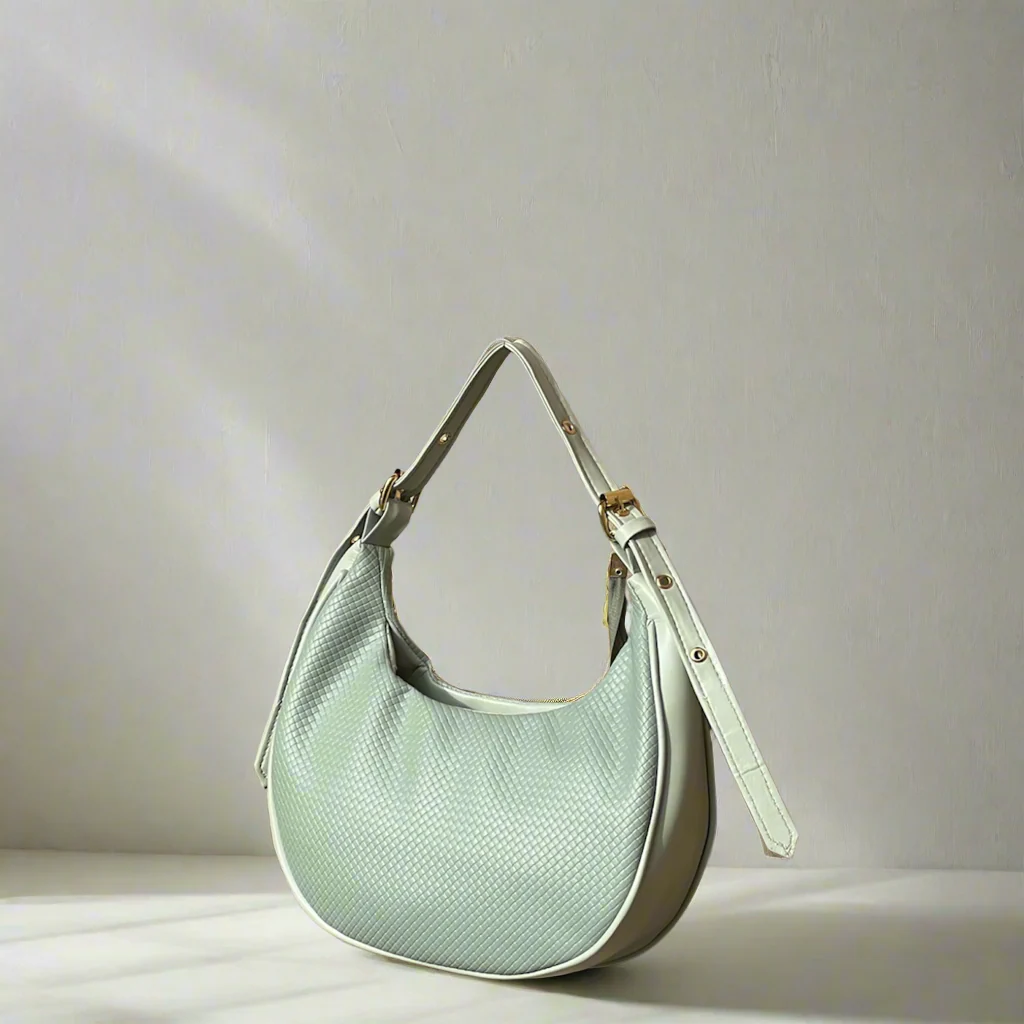 Duchess Textured Hobo Bag “Baby Blue”