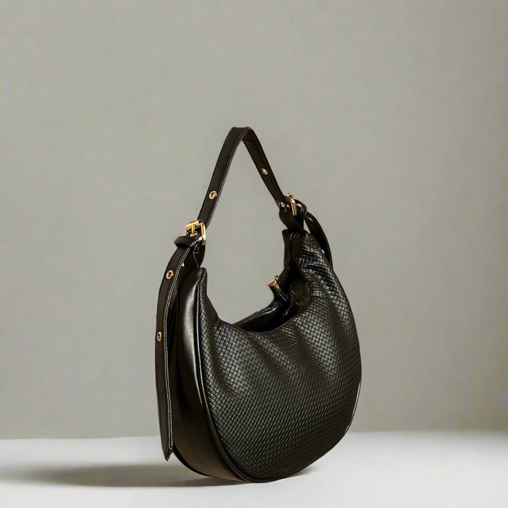 Duchess Textured Hobo Bag “Black”