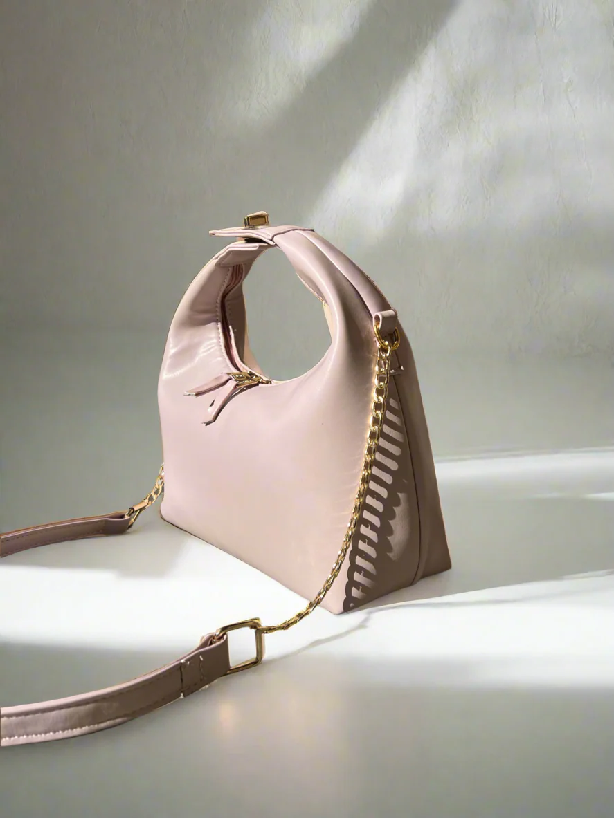 Vienna Top Handle Hobo Bag “Pastel Pink”