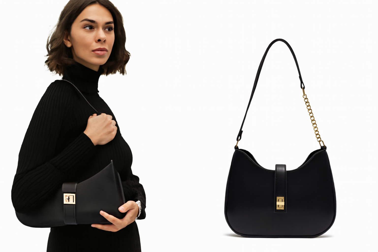 Elegant Black Shoulder Bag