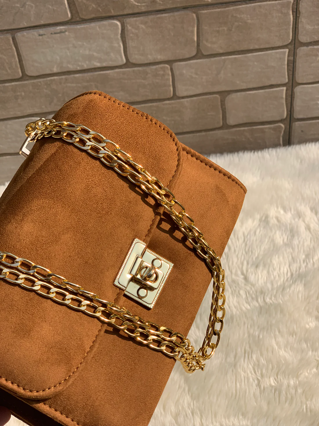 Alcan Chic Crossbody Bag “Mustard Suede”