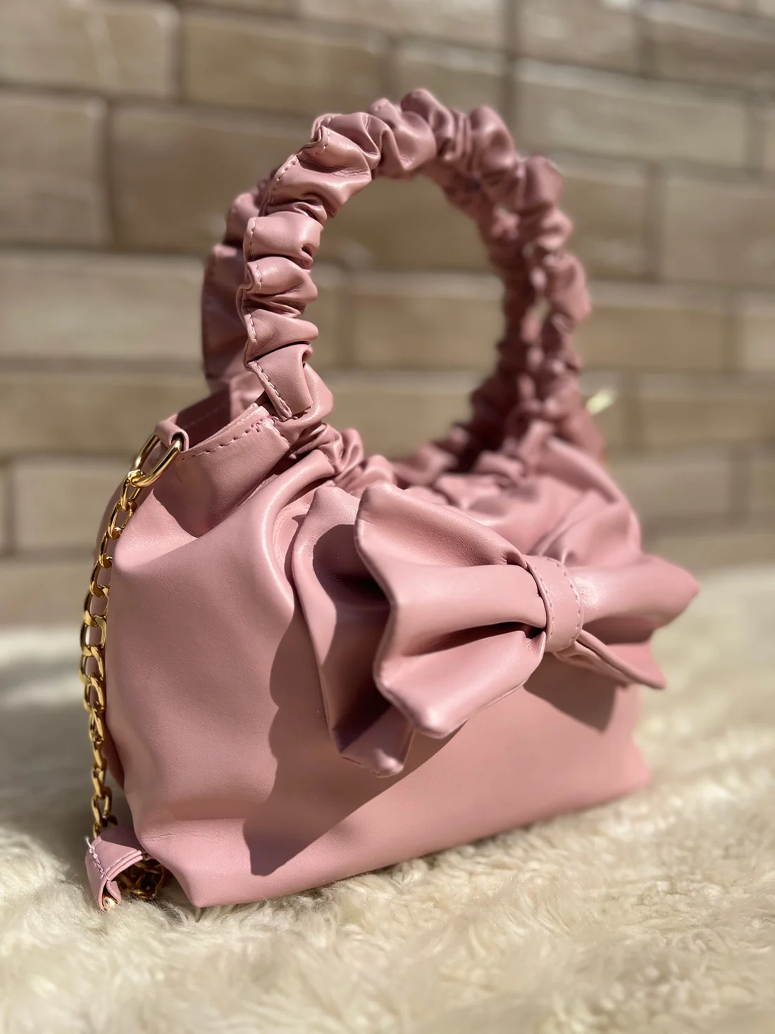 Ruched Bag (Pink)