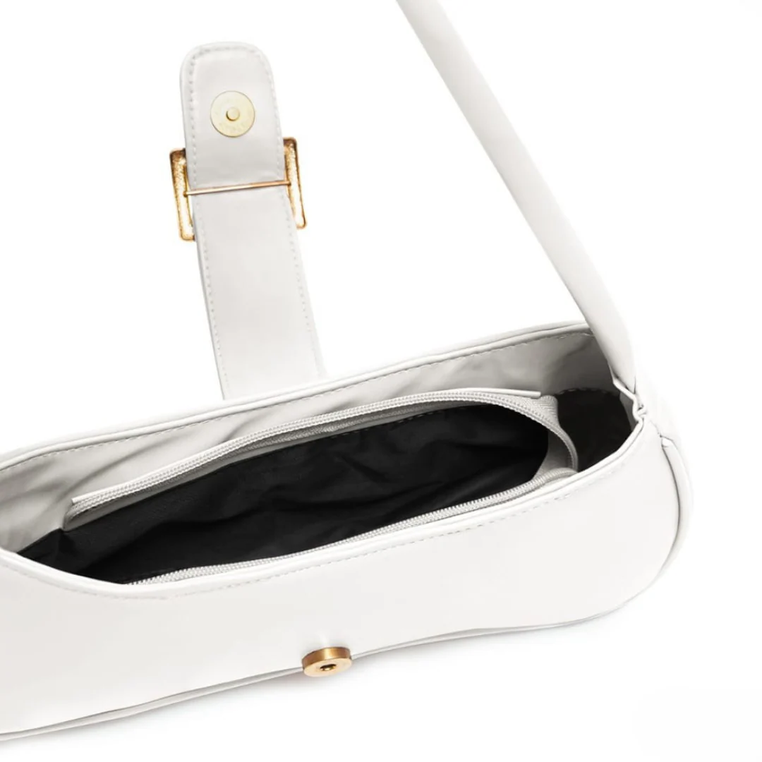 Nova White Buckle Bag