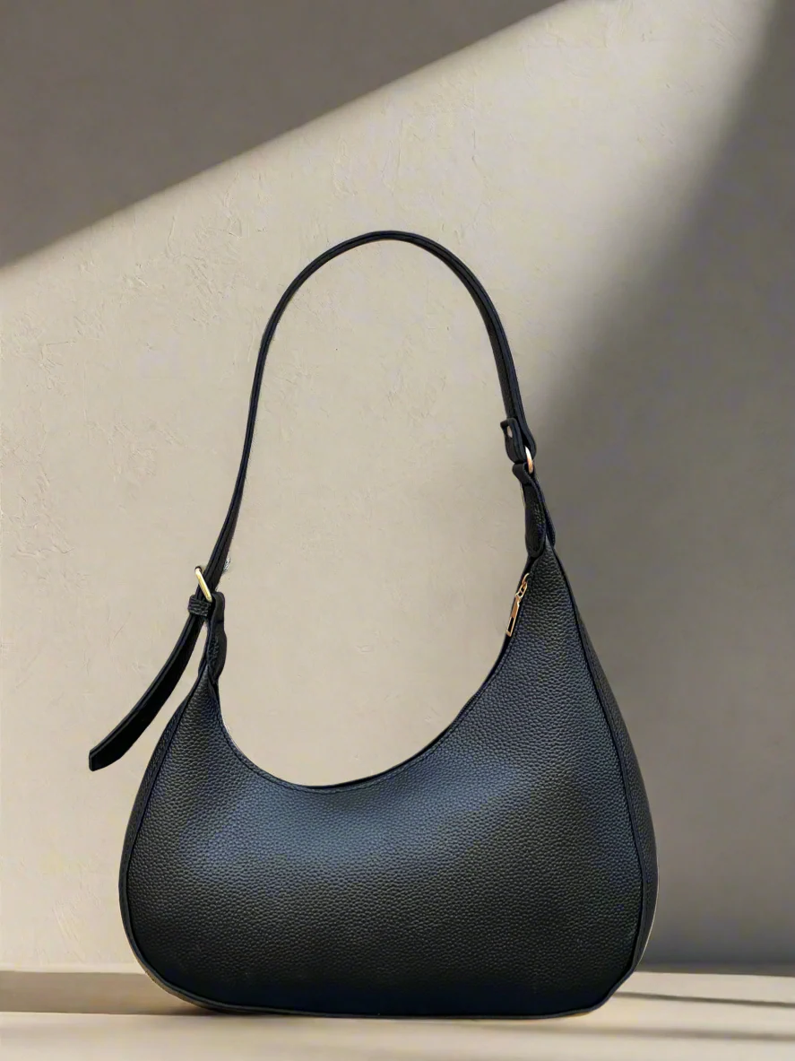Luna Asymmetric Shoulder Bag “Black”