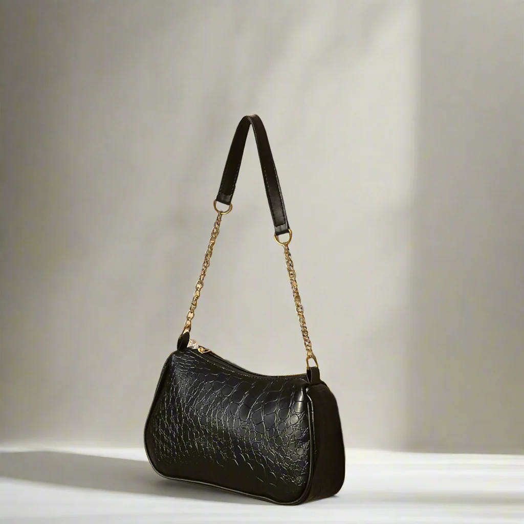 Duchess Textured Hobo Bag “Black”