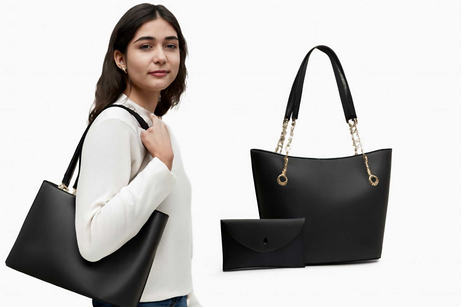 Elegant Black Tote Bag